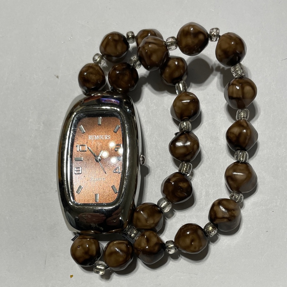 Rumours Brown Beaded Women's Watch